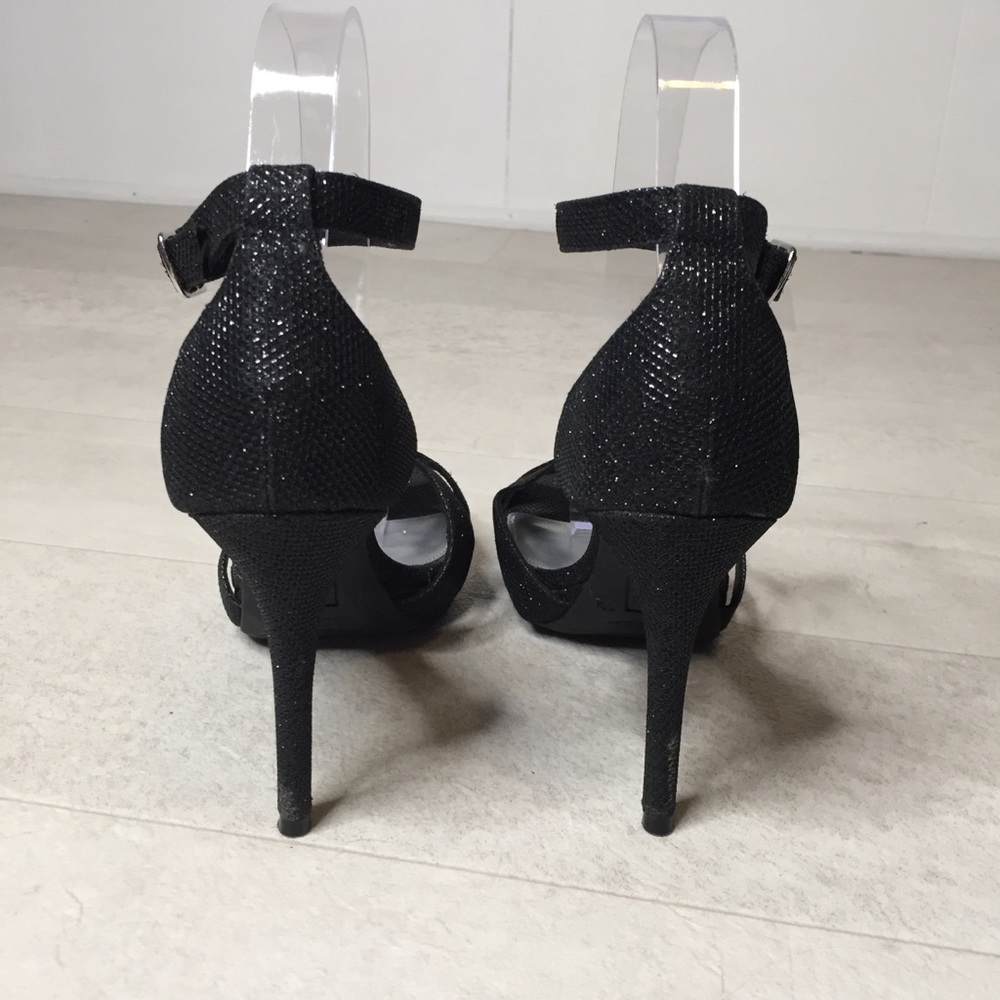 Fioni Heels Sz 7.5 Black Glitter Sparkly Stilettos - Picture 3 of 8